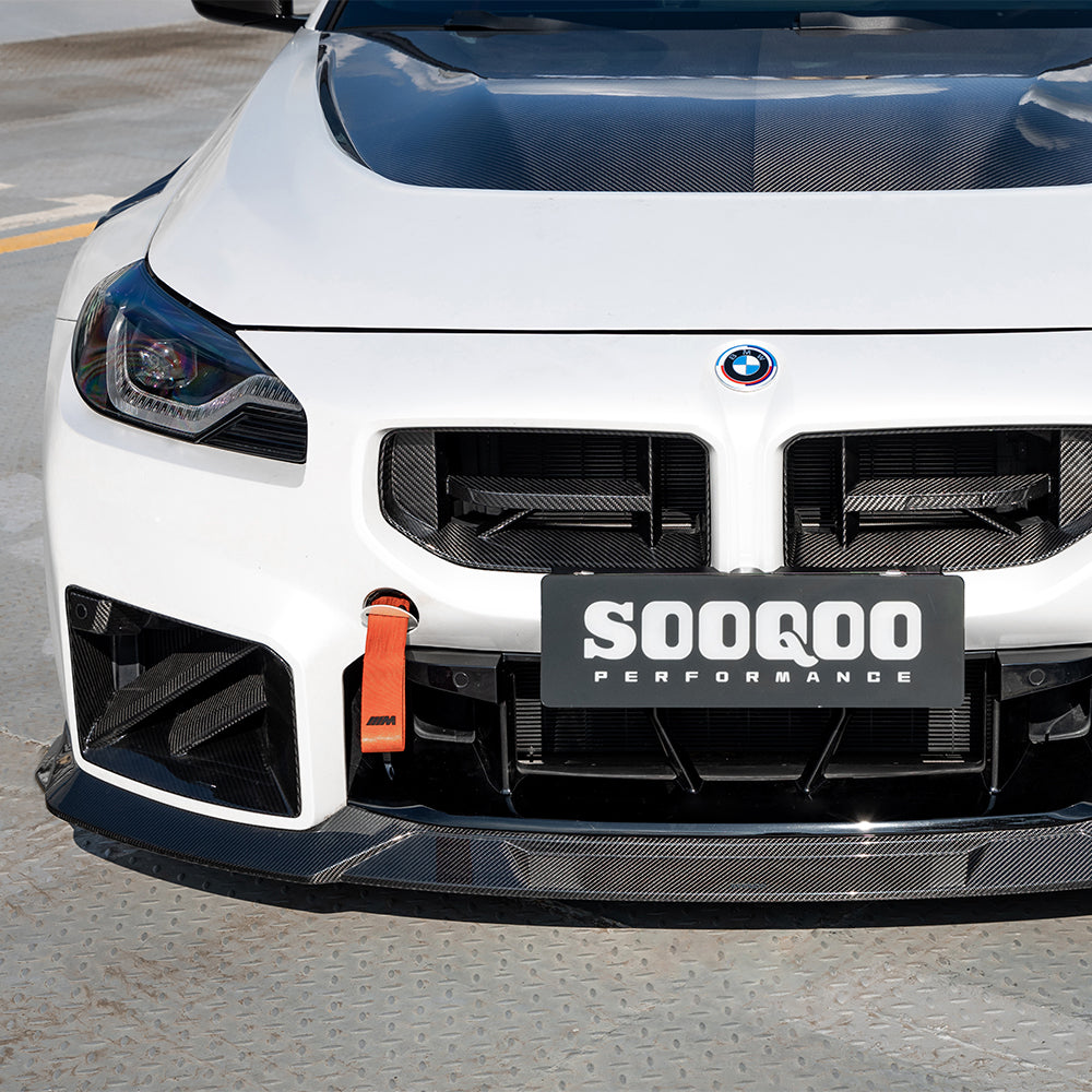 BMW M2 G87 V3 carbon fibre front lip - front view