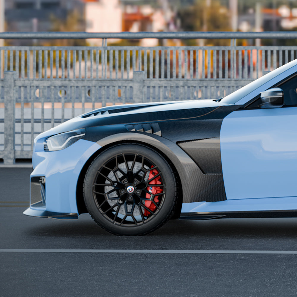 BMW M2 G87 carbon fibre side fender - fitted