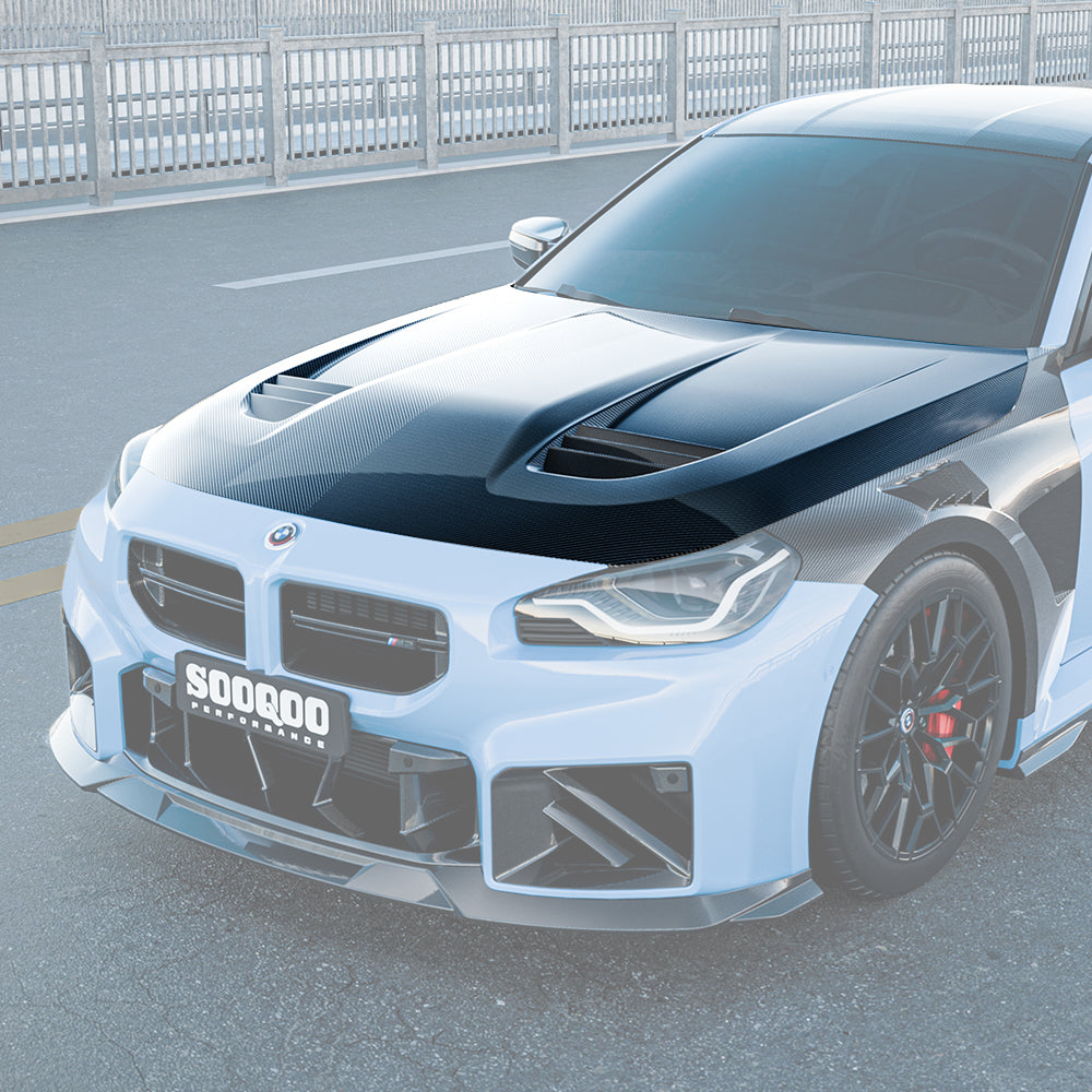 BMW M2 G87 carbon fibre vented hood - front view