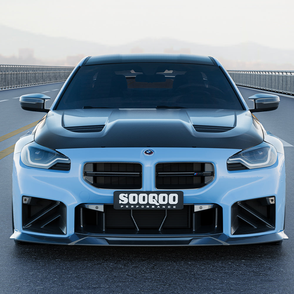 BMW M2 G87 carbon fibre vented hood - detail