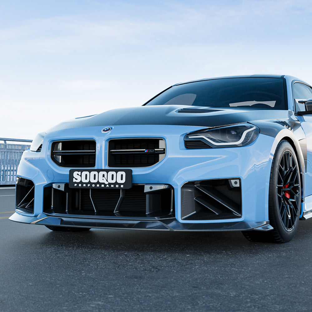 BMW M2 G87 carbon fibre vented hood - shark fin vents
