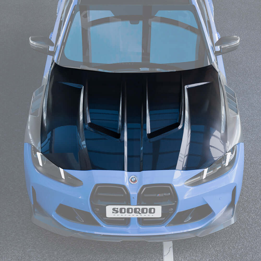 BMW M3 G80 M4 G82 carbon fibre vented hood - product shot