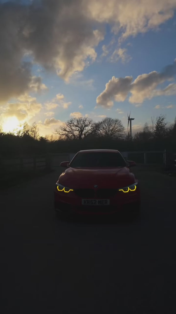 brandokr52's red BMW 4 Series with IKON V2 headlights