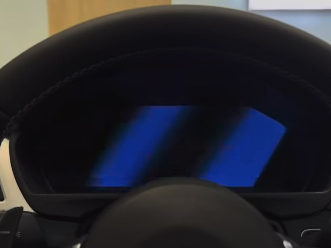 BMW F32 F80 F82 12.3" digital cluster start-up animation in the car – logo intro, rev-counter sweep and dials loading