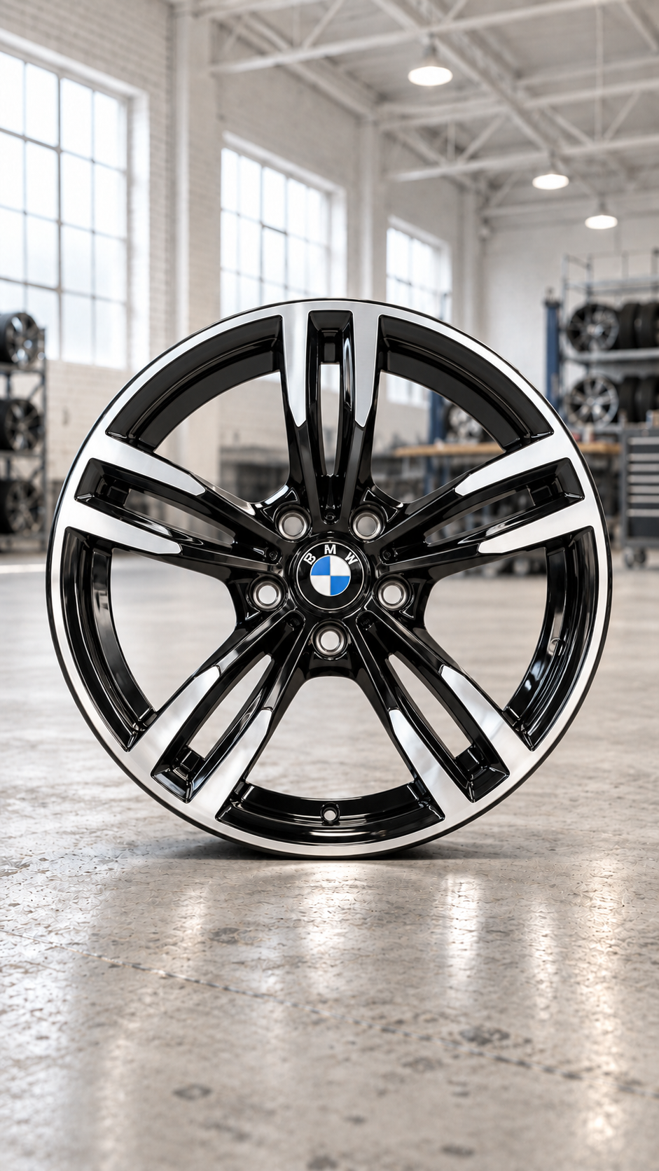 VMSS 437M-Style Alloy Wheels | Gloss Black & Machined Silver — illustrative render