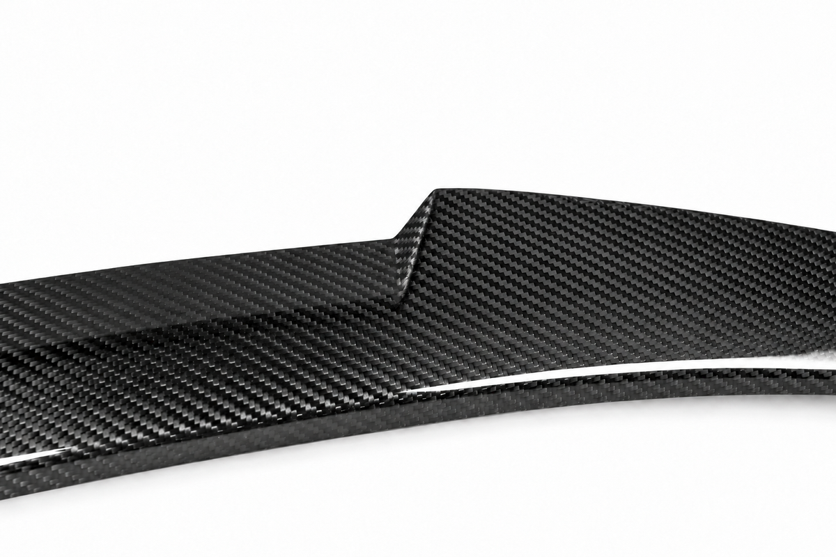 BMW M4 Dry Carbon Fibre Rear Spoiler F83 – V Style — carbon detail close-up