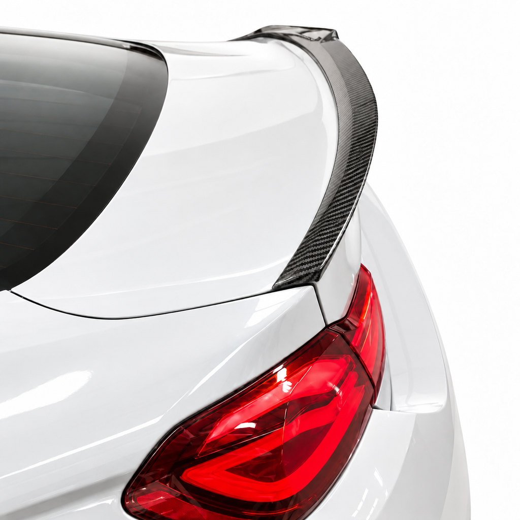 BMW M4 Dry Carbon Fibre Rear Spoiler F82 – V Style — carbon detail close-up