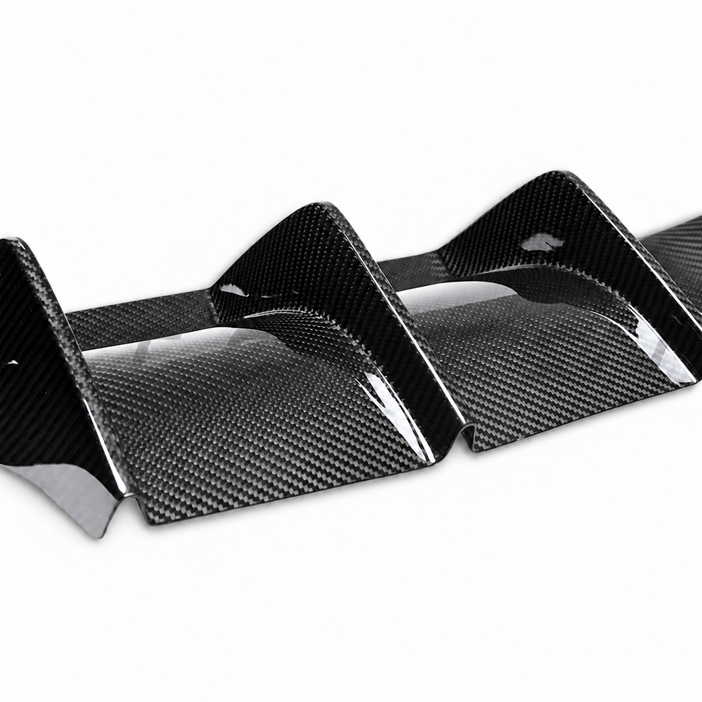 BMW M3 Dry Carbon Fibre Rear Diffuser F80 – Three-Piece V7 Style — carbon detail close-up
