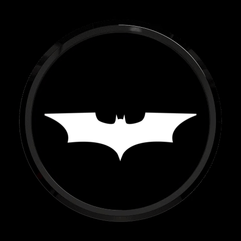 BMW digital badge: DOT display emblem playing the Dark Knight animation