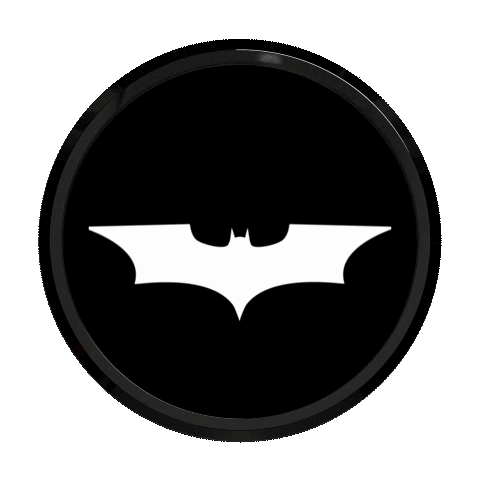 BMW digital badge: DOT display emblem playing the Dark Knight animation