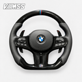 BMW G-Series Forged Carbon & Leather — M Stripe Steering Wheel — VMSS studio photograph, view 1