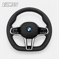 BMW G-Series CS-Inspired Alcantara — Black Trim Steering Wheel — VMSS studio photograph, view 1