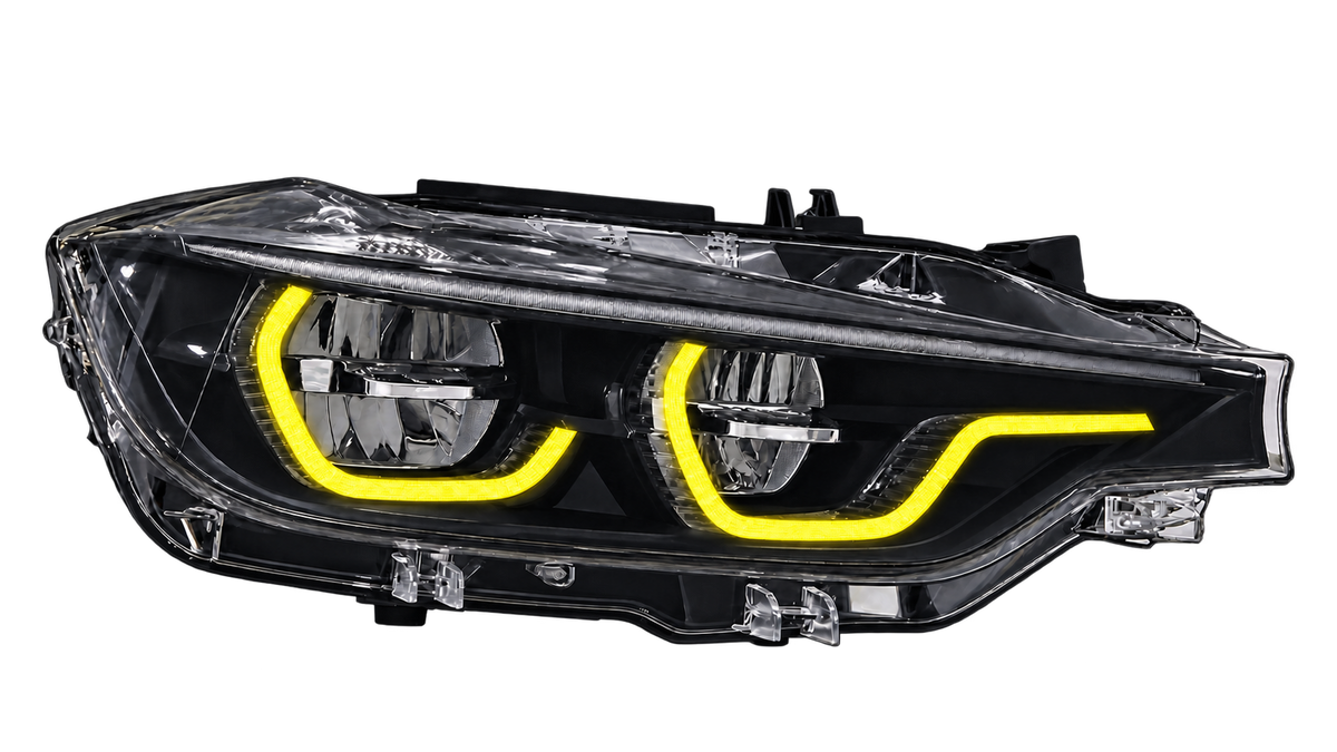BMW F30 F31 Two Tone V3 M3 Style IKON headlight - DRL colour: Yellow