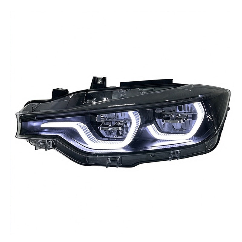 BMW F30 F31 Two Tone V3 M3 Style IKON headlight, white DRL on