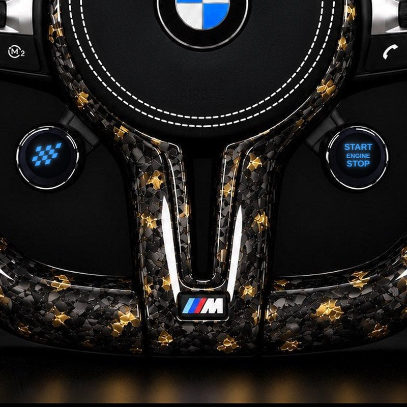 OLED display knobs on an F Series custom BMW M steering wheel
